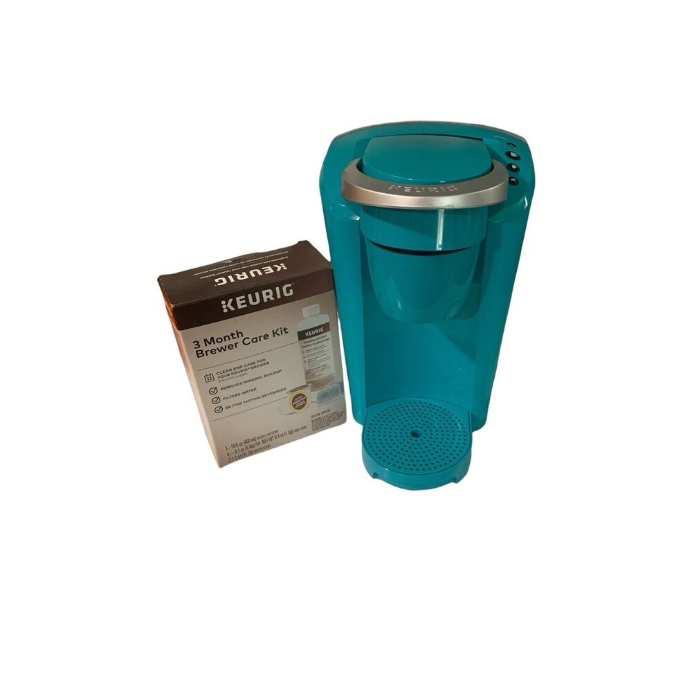 Keurig K-Compact Single Serve Coffee Maker Turquoise Cleaner Included
